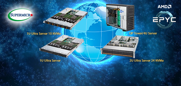 Supermicro представляет полную линейку серверных решений A+, оптимизированных под новые высокопроизводительные процессоры AMD EPYC™